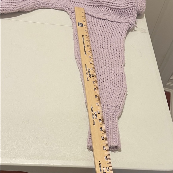 Free People Chunky Lilac Off-the-Shoulder Sloughy Cotton Crochet OverSized Small - Picture 7 of 15